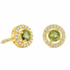 Cercei din argint Golden Starlit Peridot imagine