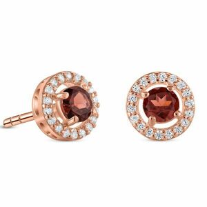 Cercei din argint Rose Gold Starlit Garnet imagine