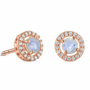 Cercei din argint Rose Gold Starlit Moonstone imagine