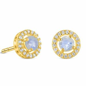 Cercei din argint Golden Starlit Moonstone imagine