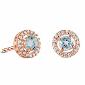 Cercei din argint Rose Gold Starlit Blue Topaz imagine