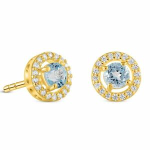 Cercei din argint Golden Starlit Blue Topaz imagine