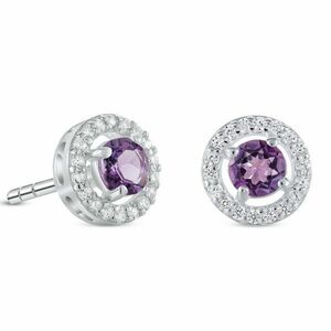 Cercei din argint Silver Starlit Amethyst imagine