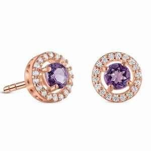 Cercei din argint Rose Gold Starlit Amethyst imagine