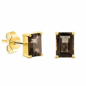 Cercei din argint Golden Rectangle Smoky Quartz Elegance imagine