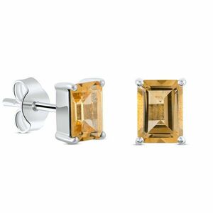 Cercei din argint Silver Rectangle Citrin Elegance imagine