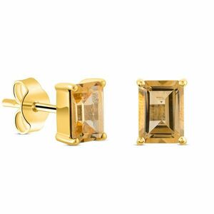 Cercei din argint Golden Rectangle Citrin Elegance imagine