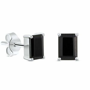 Cercei din argint Silver Rectangle Black Tourmaline Elegance imagine