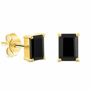 Cercei din argint Golden Rectangle Black Tourmaline Elegance imagine