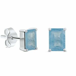 Cercei din argint Silver Rectangle Aqamarine Elegance imagine