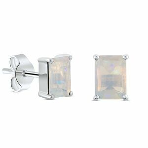 Cercei din argint Silver Rectangle Opal Elegance imagine