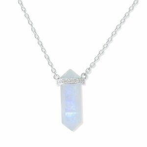 Colier din argint Silver Hexagon Moonstone imagine