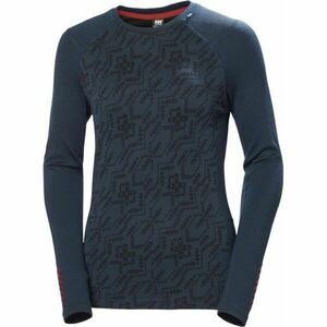 Helly Hansen W LIFA MERINO MIDWEIGHT GRAPHIC CREW Tricou Merinos de damă, albastru închis, mărime imagine