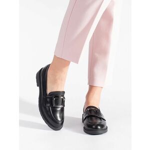 Mocasini negri la modă pentru femei fără toc imagine