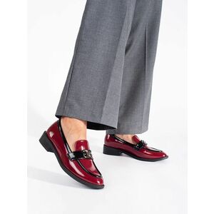 Mocasini cu toc plat burgundy exclusiv pentru femei imagine