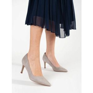 Pantofi confortabili gri pentru femei pe toc stiletto imagine