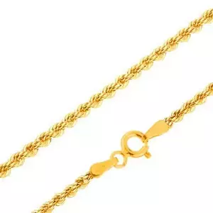 Lanț din aur galben 14K - zale groase intersectate într-o spirală, 550 mm imagine