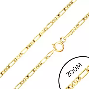 Lanț aur 14K - trei zale mici și un ochi alungit, 450 mm imagine