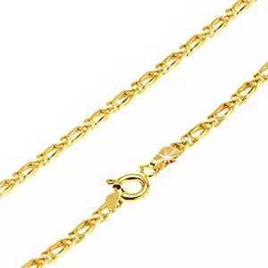 Lanț aur galben 14K - două zale îndoite întrepătrunse, 550 mm imagine