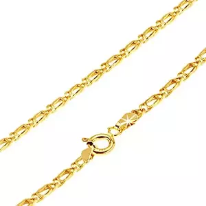 Lanț aur galben 14K - două zale îndoite întrepătrunse, 450 mm imagine