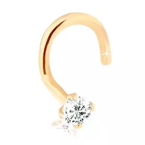 Piercing pentru nas din aur 9K, diamant strălucitor, 1, 5 mm imagine