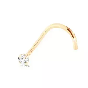 Piercing pentru nas, din aur galben de 9K, diamant strălucitor, transparent, 1, 4 mm imagine