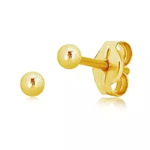 Cercei din aur galben de 14K – bilă simplă strălucitoare, 2, 5 mm imagine