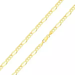 Brățară din aur 585 - trei zale ovale, zale alungite cu margini lărgite, 180 mm imagine