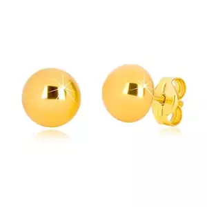 Cercei din aur galben 375 - semi-bilă simplă cu suprafață lucioasă, 6 mm imagine