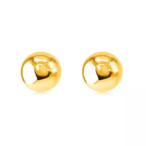 Cercei din aur 375 - margele netede lustruite în oglindă, 7 mm imagine