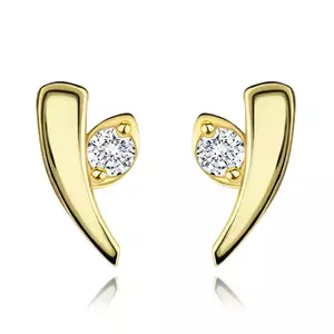 Cercei din aur de 14K arc cu zirconii transparente imagine