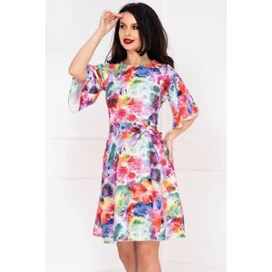 Rochie in clos Molly cu maneci evazate si imprimeu colorat by InPuff imagine