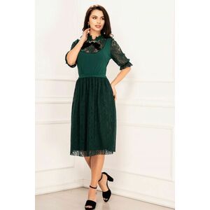 Rochie verde in clos cu platca si aplicatii din dantela imagine