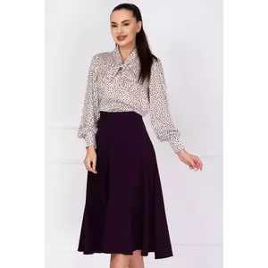 Bluza dama eleganta alba cu buline si guler tip esarfa imagine