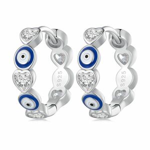 Cercei din argint Blue Eyes White Heart imagine