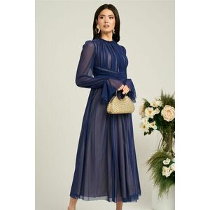 Rochie Dy Fashion bleumarin de ocazie din tull fin imagine