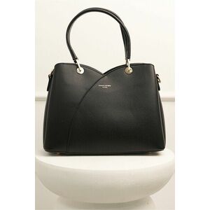 Geanta neagra din piele ecologica cu design tip lalea imagine