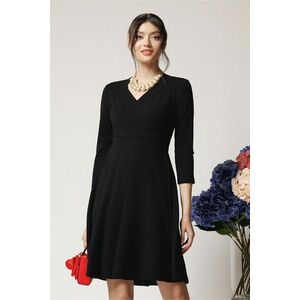 Rochie office din crep negra cu bust petrecut imagine