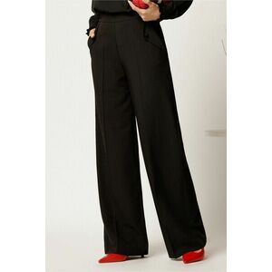 Pantaloni DY Fashion negri lejeri cu buzunare si nasturi decorativi imagine