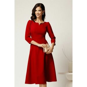 Rochie DY Fashion midi rosie in clos cu perle la decolteu imagine