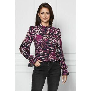 Bluza Dy Fashion cu imprimeu magenta-negru imagine