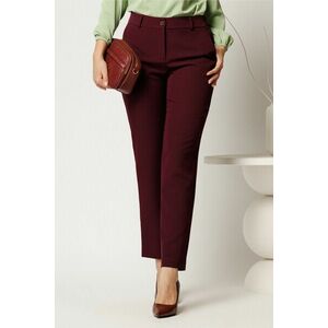 Pantaloni office din stofa mov pruna simpli cu buzunare imagine