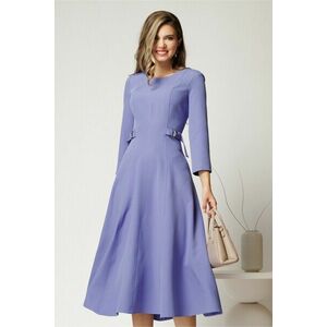 Rochie midi lila din stofa in clos cu catarame in talie imagine