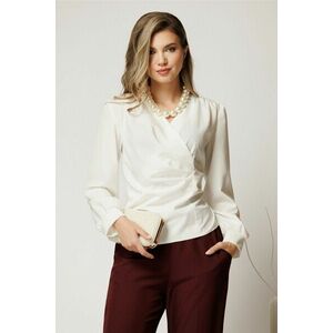 Bluza alba eleganta cu decolteu in V si fronseuri imagine