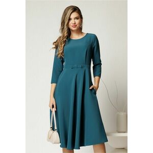 Rochie DY Fashion midi office turcoaz din stofa imagine