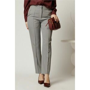 Pantalon DY Fashion gri conici din stofa imagine