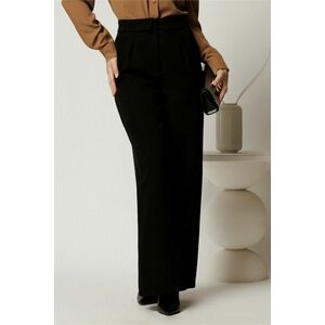 Pantaloni dama negri evazati cu buzunare imagine