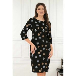 Rochie dreapta neagra cu buline bej imagine