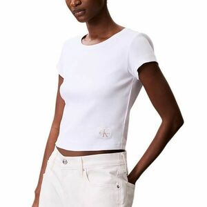 Tricou Calvin Klein A- WOVEN LABEL 2X2 RIB BABYTEE imagine