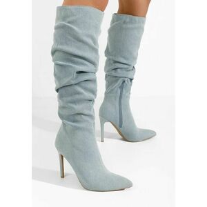 Cizme cu toc subtire Poeme denim imagine